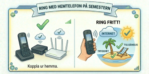 Infografik som visar hur enkelt det är att ta med dig din hemtelefon på semestern.